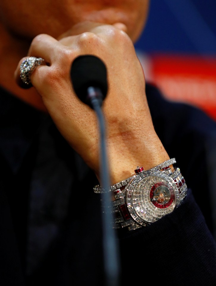 While Ronaldo wore a £1.2m Franck Muller watch for a press conference