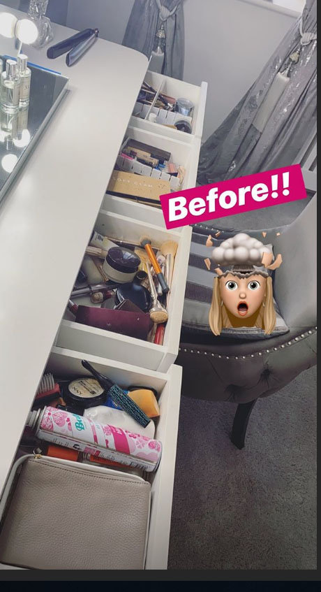 What Sophie's drawers looked beforehand