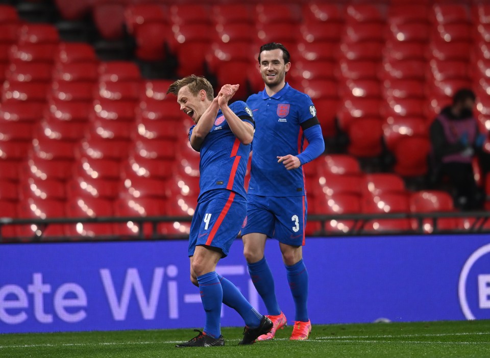 Ward-Prowse celebrates scoring for England against San Marino in March