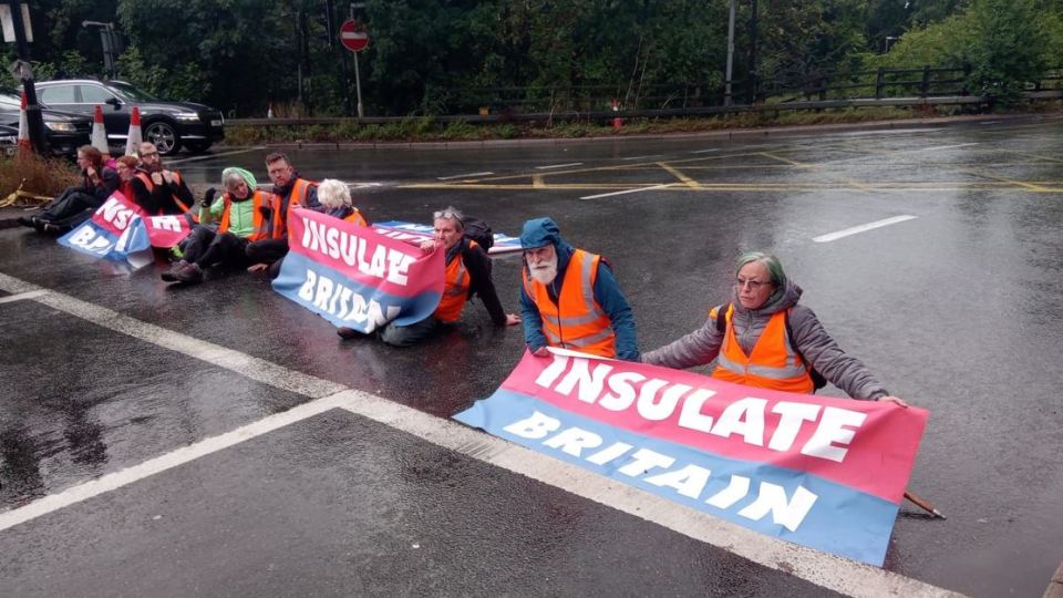 Eco-protesters from Insulate Britain blocking the road