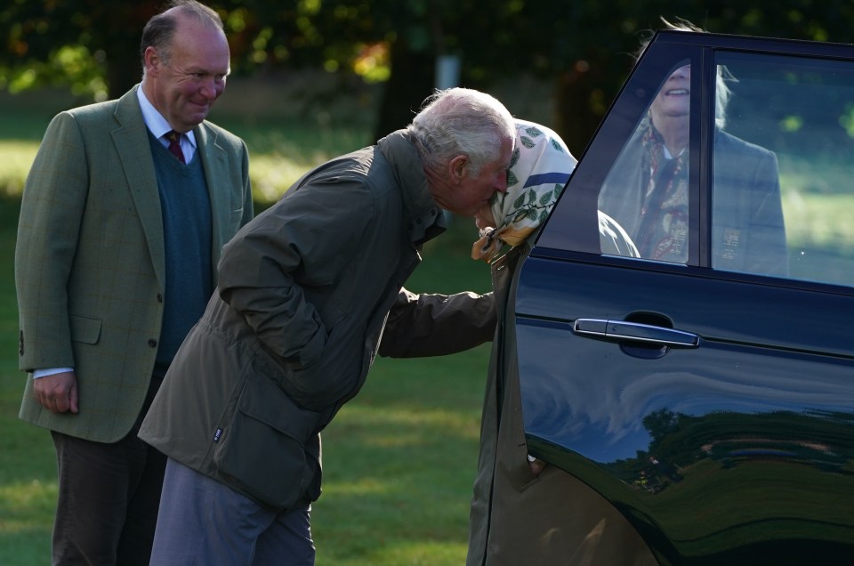 Charles was seen kissing his mother before the event