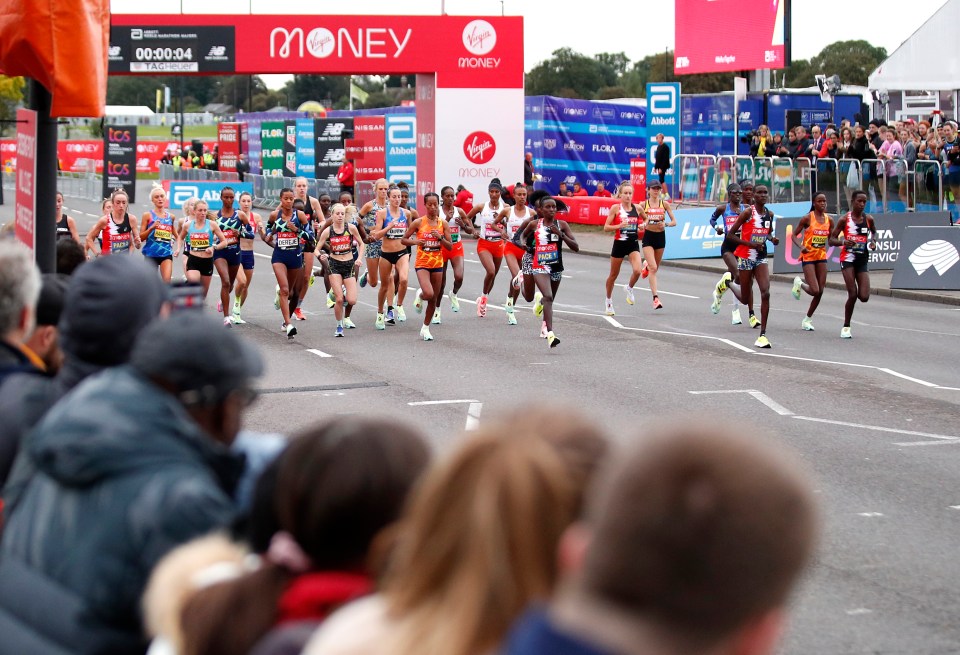 And they're off! The women's elite racers bounded from the start line