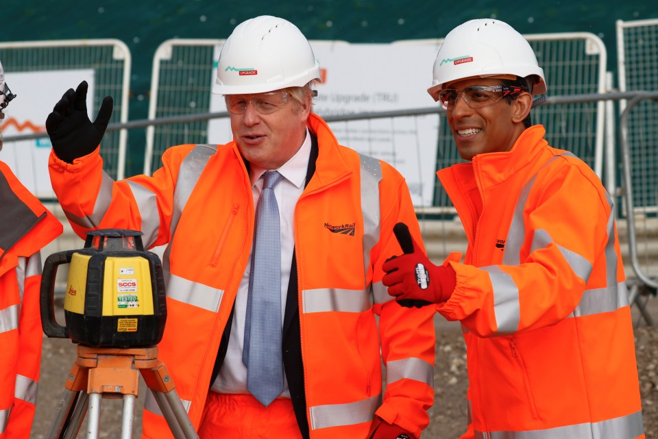 Rishi Sunak with the PM in Manchester this morning