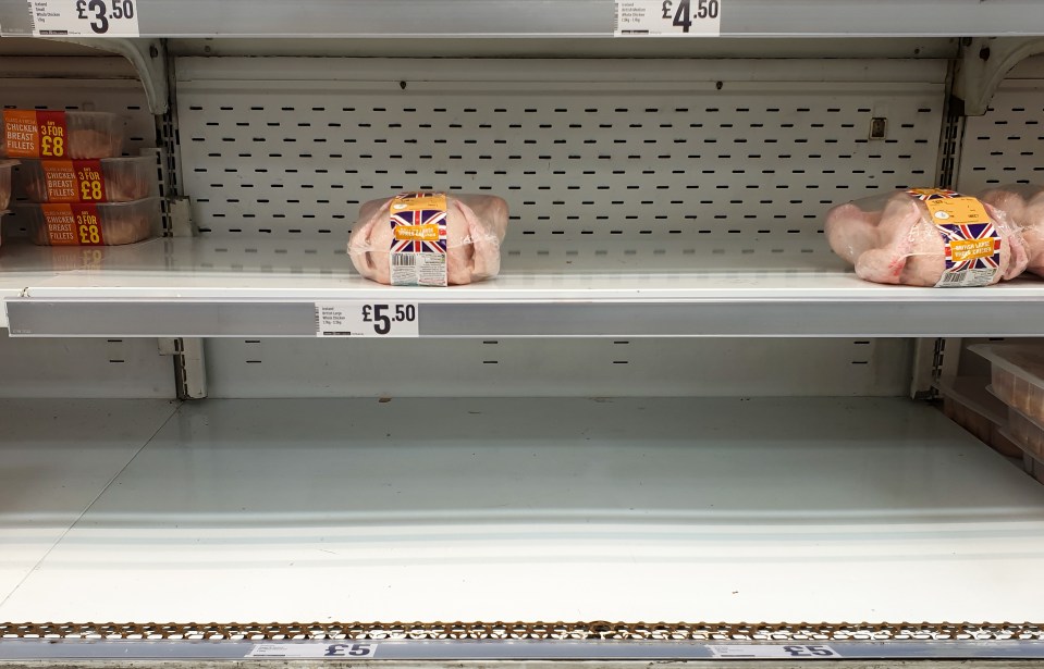 Empty shelves where turkeys are supposed to be have been seen in Iceland stores in North London