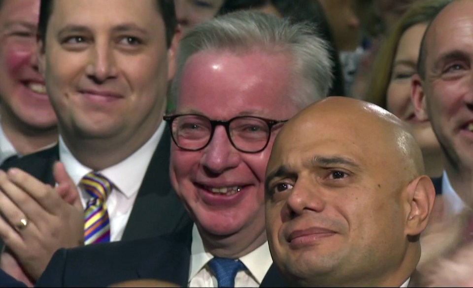 Gove smiled as Boris Johnson dubbed him 'Jon Bon Govey'