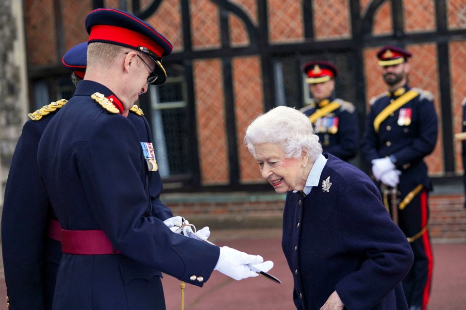 The Queen met members of the Canadian Army at Windsor Castle