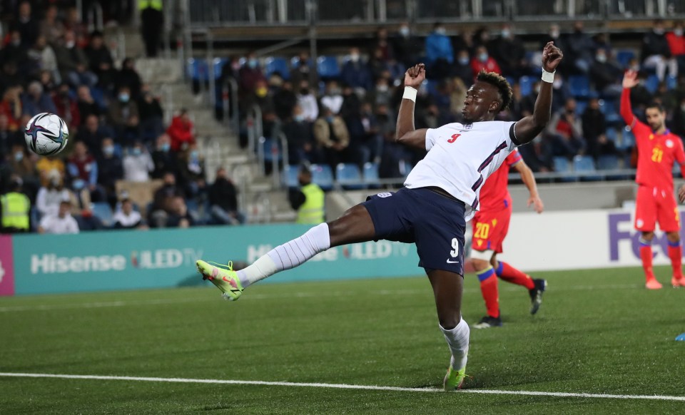 Tammy Abraham stabbed home a third for England