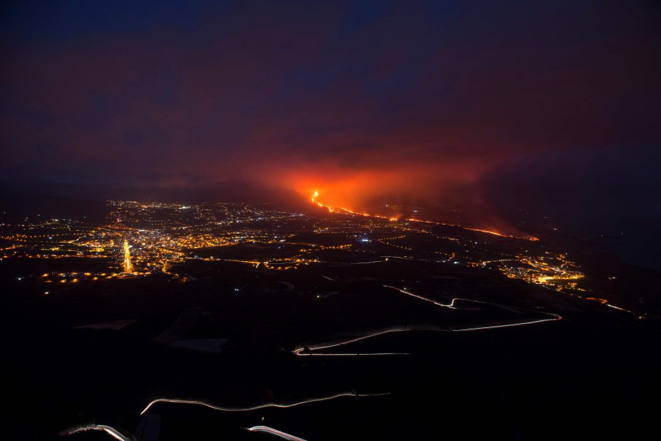 Part of the volcano’s cone collapsed on Saturuday, sending new rivers of lava pouring down the slopes towards an industrial zone