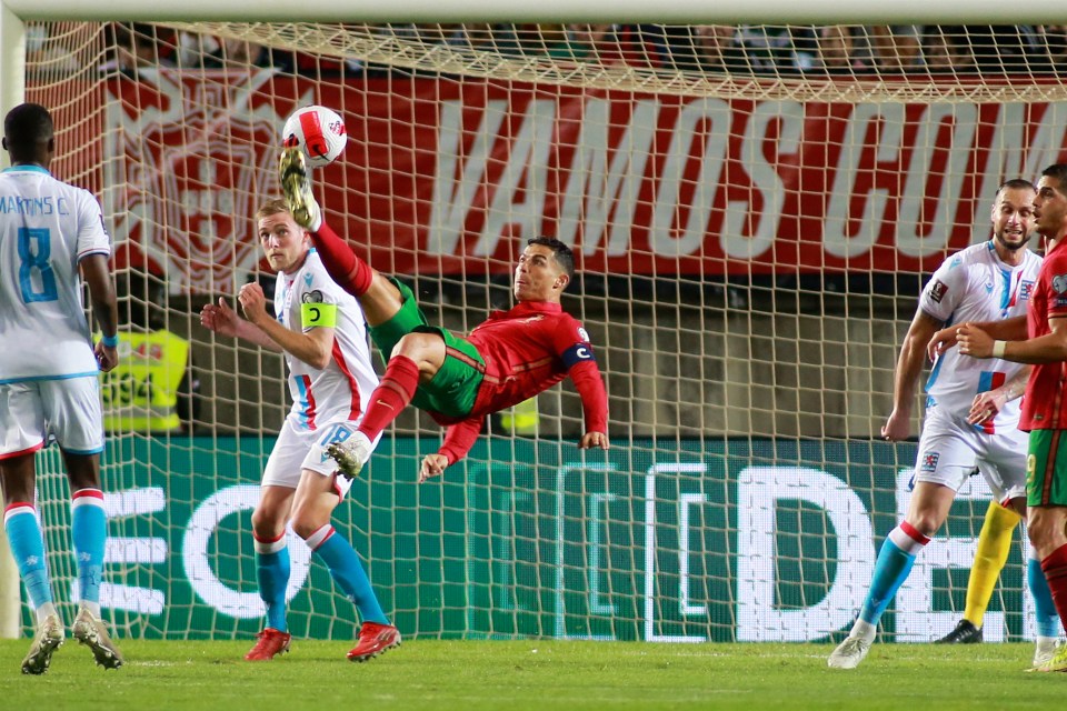 Ronaldo almost scored four as his incredible overhead kick was tipped over