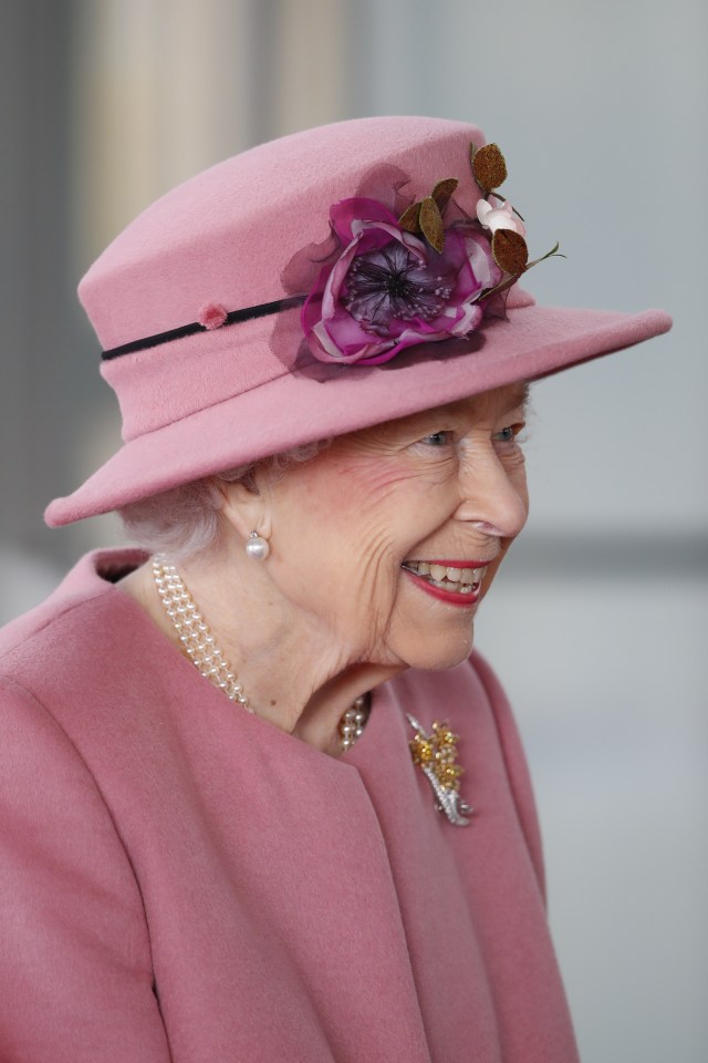 Her Majesty beamed after she arrived at the event