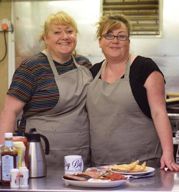 Co-owners of Big Baps cafe Sharon Wherrett (right) and Amanda Bissett