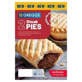 Treat yourself to the new Greggs steak or chicken pies at Iceland, for just £3