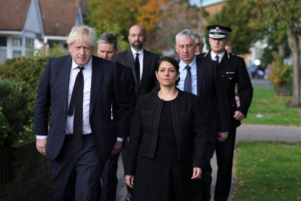 Priti Patel, Boris Johnson and Sir Keir Starmer pay respects to murdered MP Sir David Amess