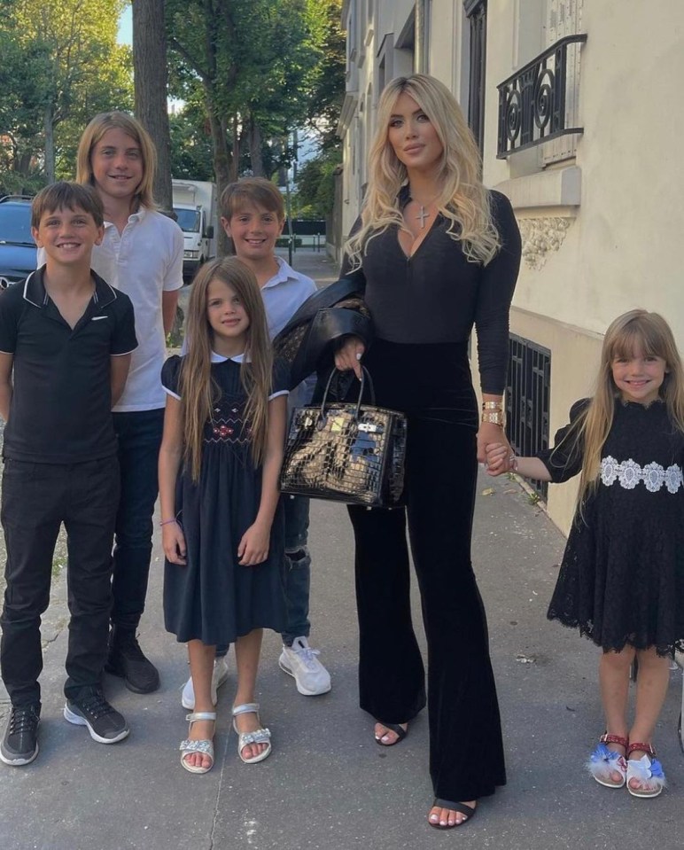 Icardi also posted an image of Wanda, 34, with her kids