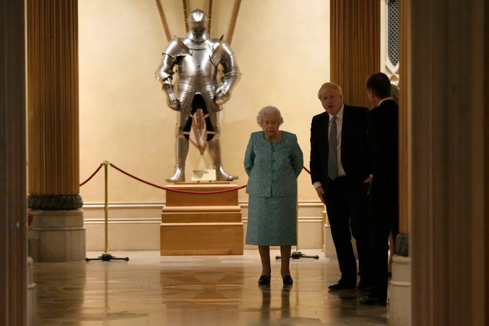 The Queen pictured with the PM on Tuesday