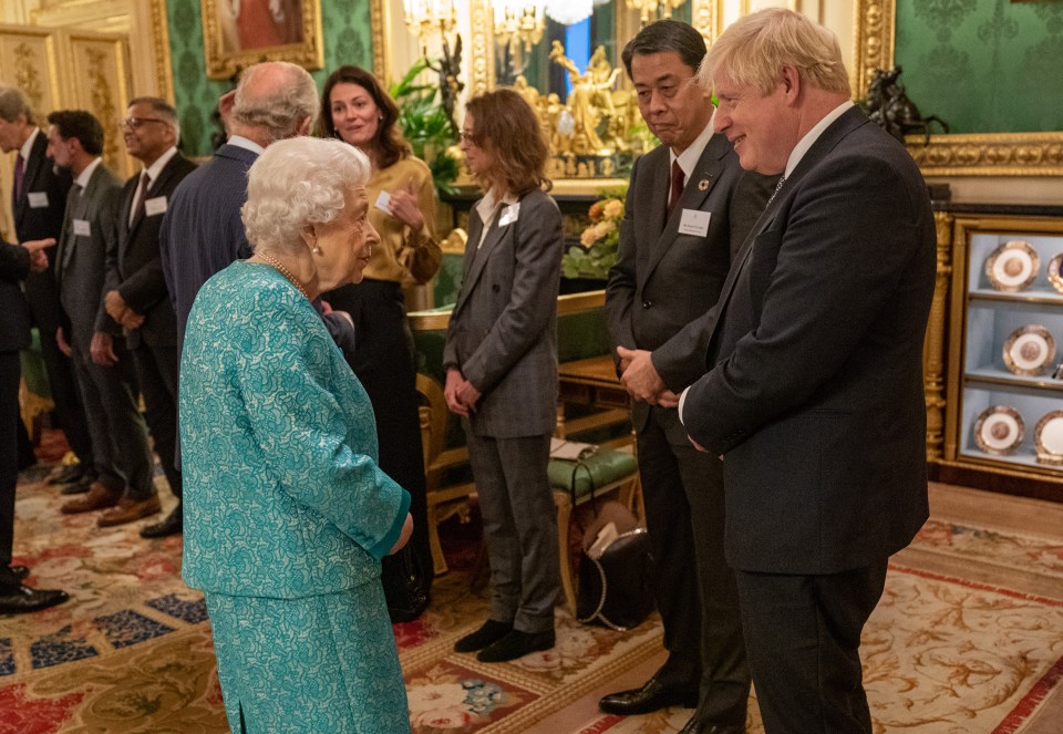 Her Majesty met with Boris Johnson and other guests at Windsor Castle last night