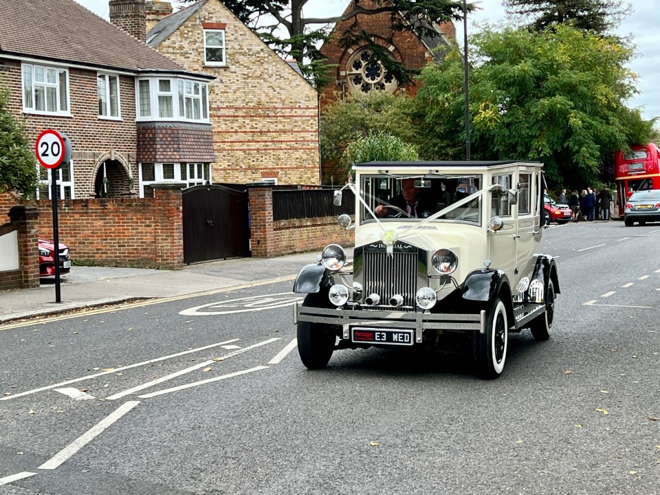 They were whisked off in a vintage car