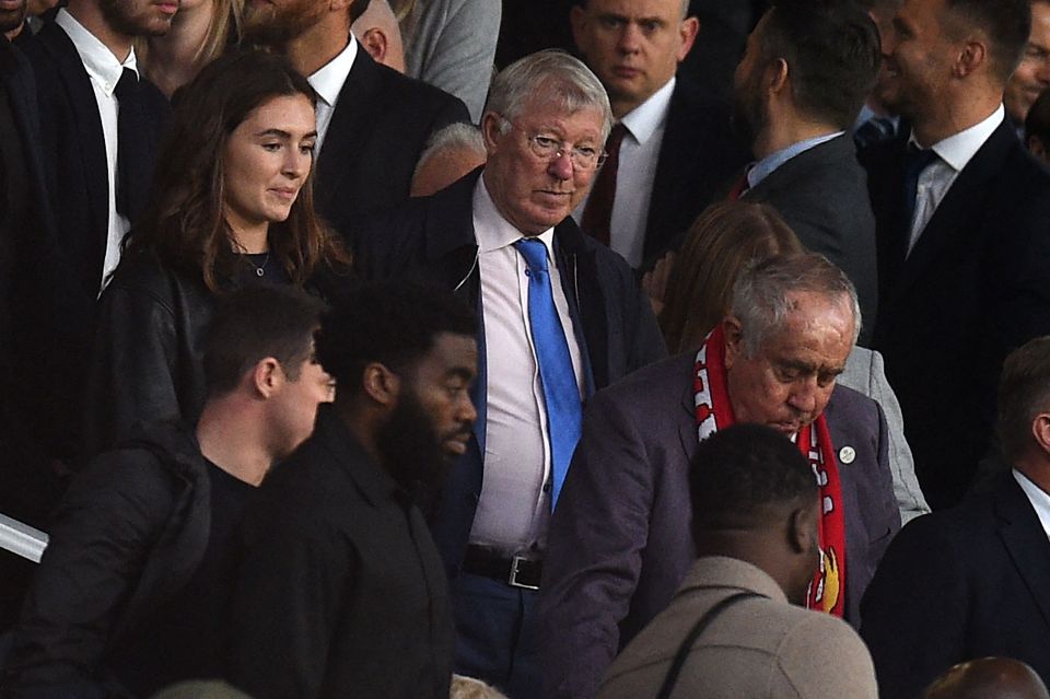 Sir Alex Ferguson, pictured at Old Trafford on Sunday, met with United chiefs to sort out the mess at the club