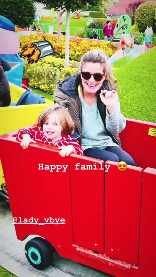 Victoria enjoyed a ride at Peppa Pig world with one of their sons