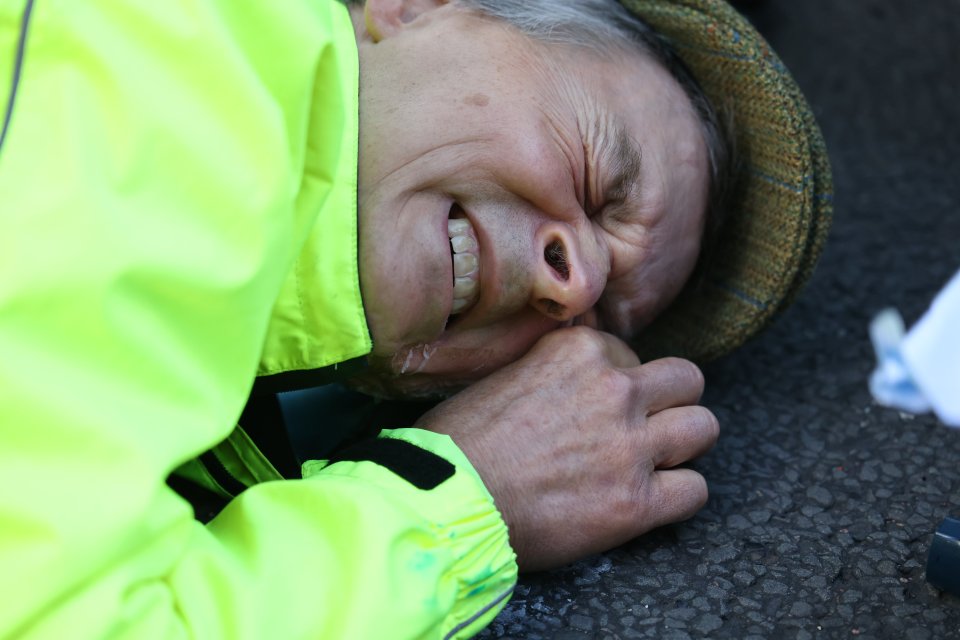 Matthew Tulley opted to superglue his own head directly onto the tarmac