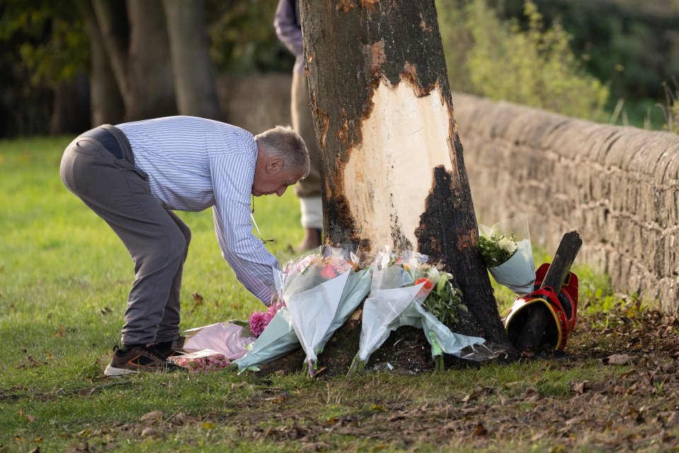 The scene of a crash near Rotherham where three teens have died