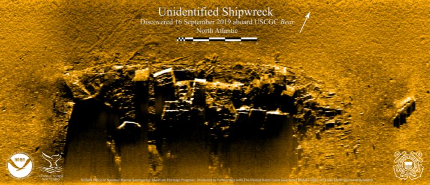 This sonar image shows part of the wreck