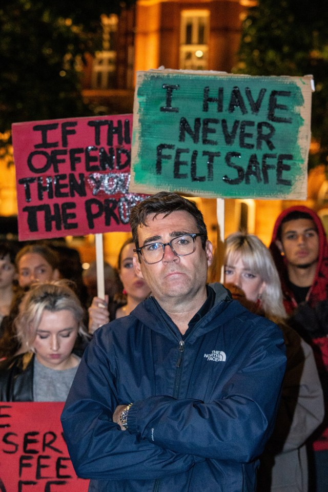 Greater Manchester Mayor Andy Burnham was among the crowds in Manchester