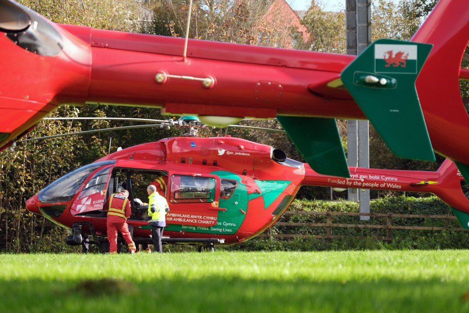 An air ambulance was at the scene