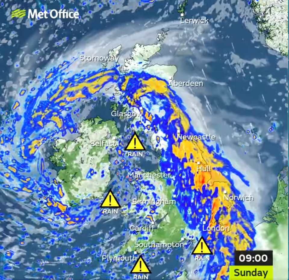 Heavy rain and floods will hit Britain today