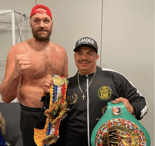 Tyson Fury pictured with his cutman Jorge Capetillo