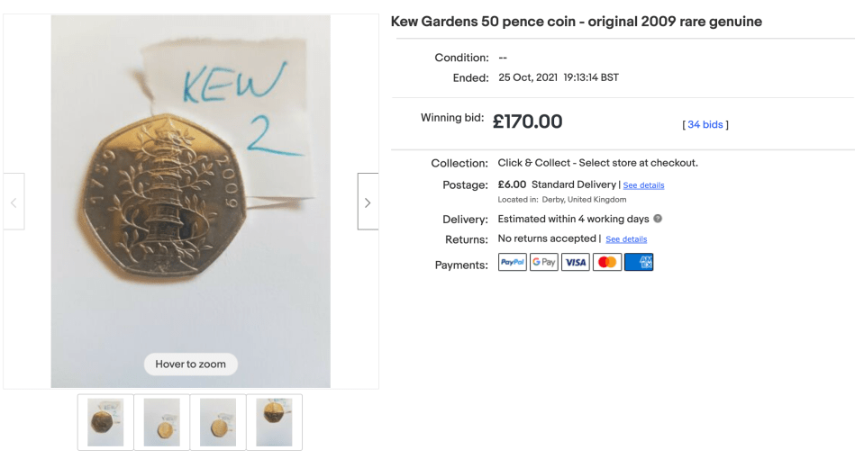 Over 30 bids were placed on the coin, showing collectors were keen to snap it up