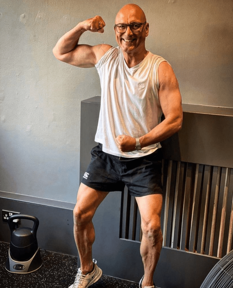 MasterChef star Gregg Wallace showed off his rippling muscles in a photo on Twitter