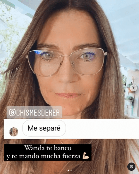 Argentine reporter Chismes de Ker posted a grab of what appeared to be Wanda saying 'I'm separated'