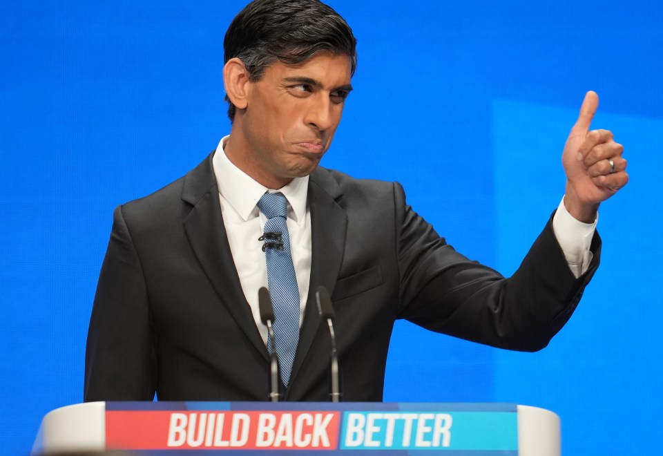 Rishi Sunak making his major conference speech in Manchester this morning