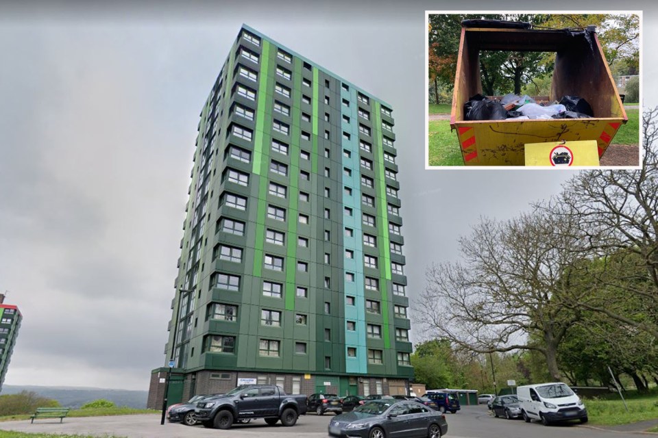 Tenants have said the smell from the skips is unbearable