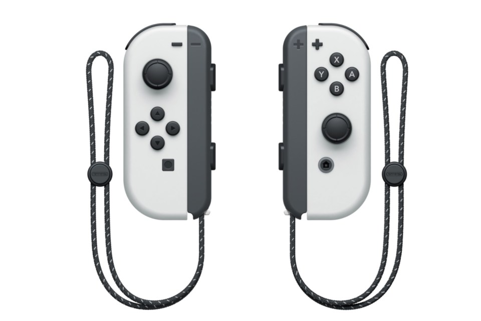 Nintendo Switch white Joy-Cons with wrist strap