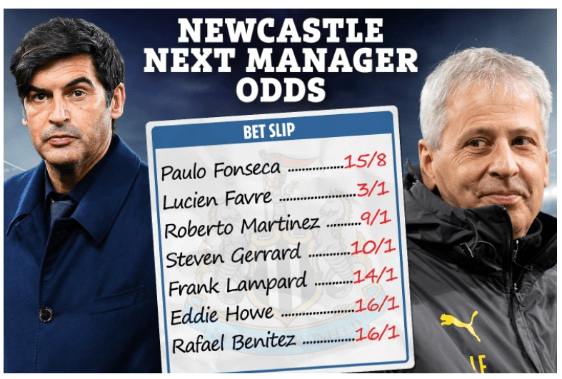 So far the Magpies' interest in Erik ten Hag has not been reflected in the betting odds over who will succeed axed Steve Bruce as manager