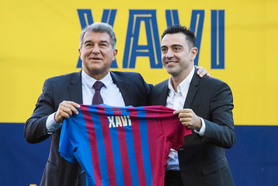 Joan Laporta with new Barca boos Xavi