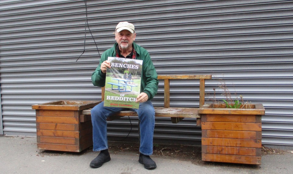 Author Kevin Beresford has come up with a collection of his favourite benches in Redditch, Worcs, for his 2022 calendar