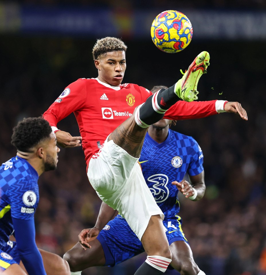 Marcus Rashford had a game of two halves at Stamford Bridge