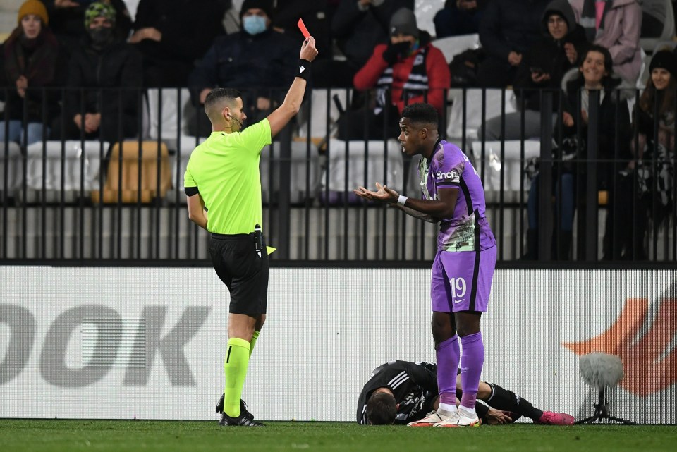 Ryan Sessegnon was sent-off in the first half for lacklustre Tottenham