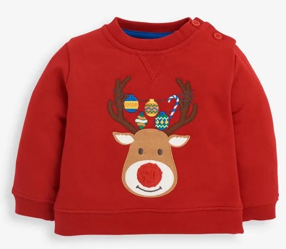 Grab this kids’ red reindeer sweater from Jojo Maman Bebe for £20