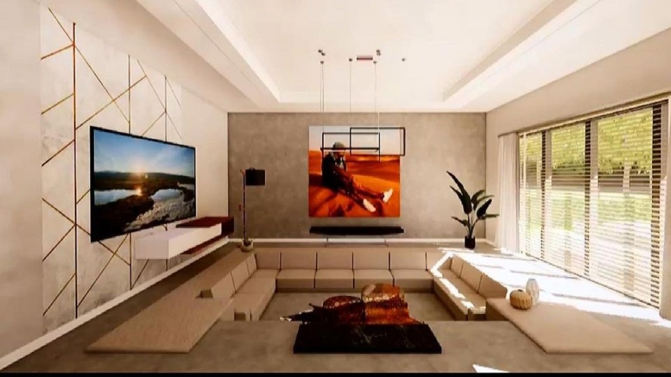 Plans show an incredible sunken living room space