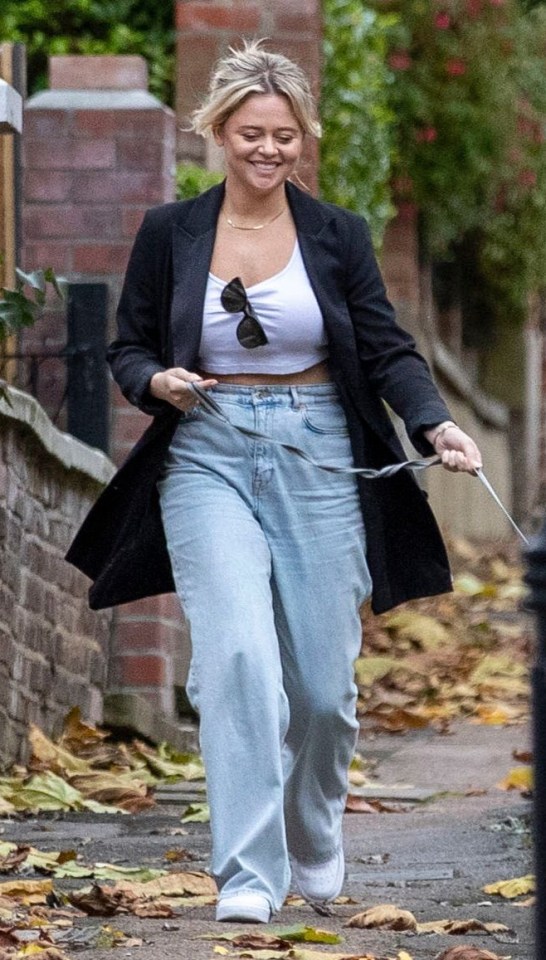 Emily Atack seen out in North London after it was revealed she met Jack Grealish through another England ace