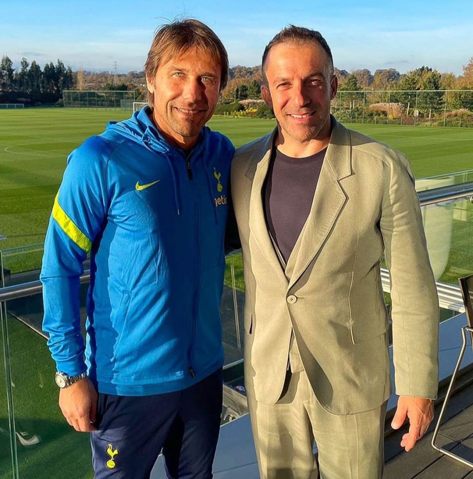 Alessandro Del Piero visited Antonio Conte's Tottenham in the week ahead of their NS Mura tie