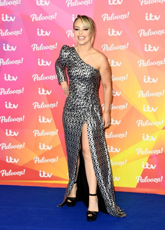 Katie Piper looked festive in silver