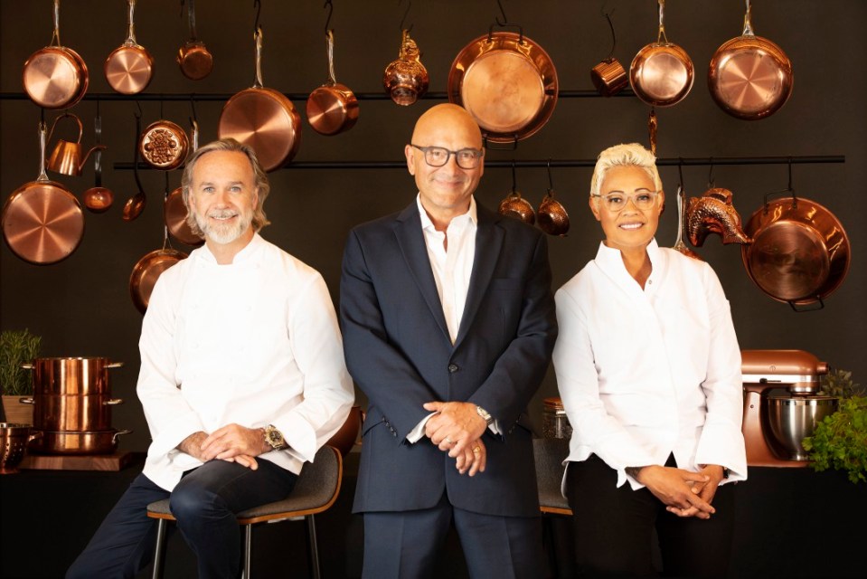 Gregg hosts MasterChef: The Professionals alongside fellow chefs Marcus Wareing and Monica Galetti