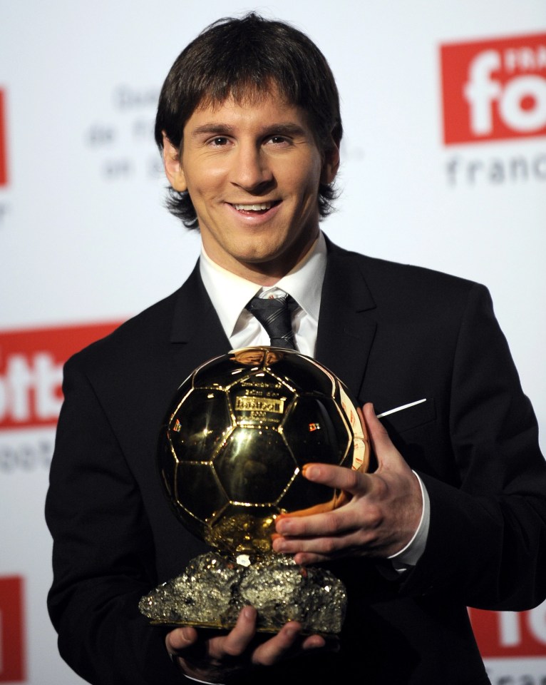 Messi won his first Ballon d'Or title in 2009, a year after Ronaldo's debut gong