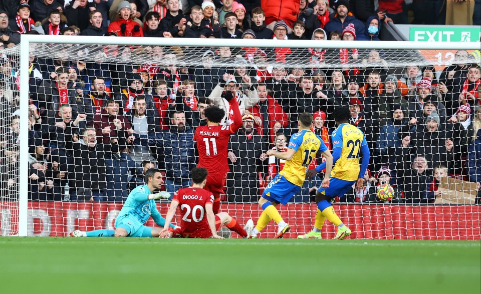 Diego Jota opens the scoring for Liverpool