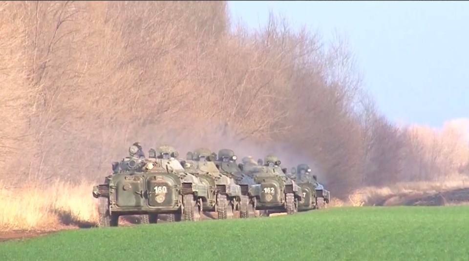 The fleet of huge tanks seen on manoeuvres in Voronezh near the border has sparked concerns